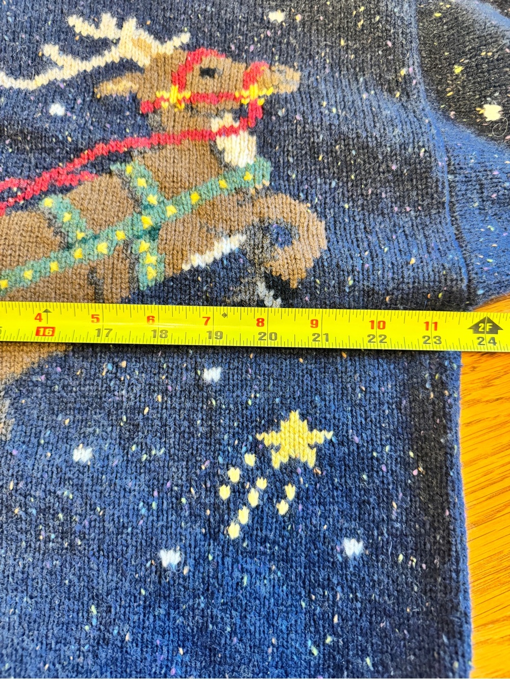 Talbots Vintage Lambswool Santa Christmas Sweater XL wool reindeer holiday - Picture 8 of 9